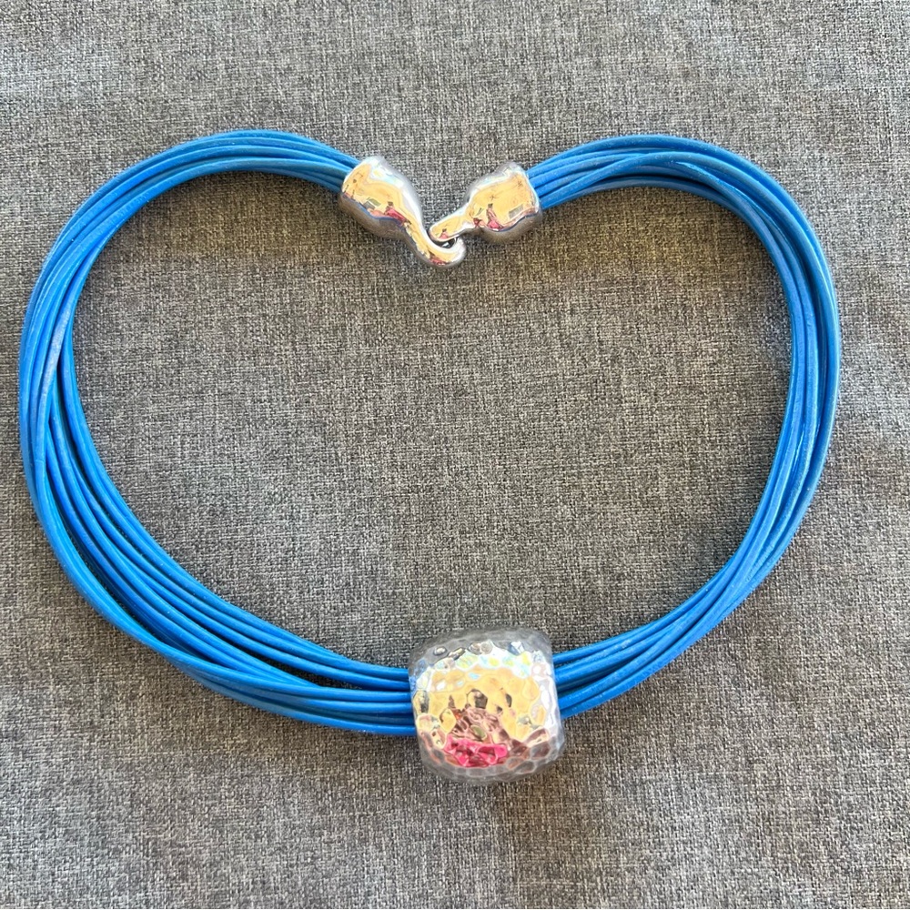 Simon Sebbag Blue and Silver Multi-Strand Necklace